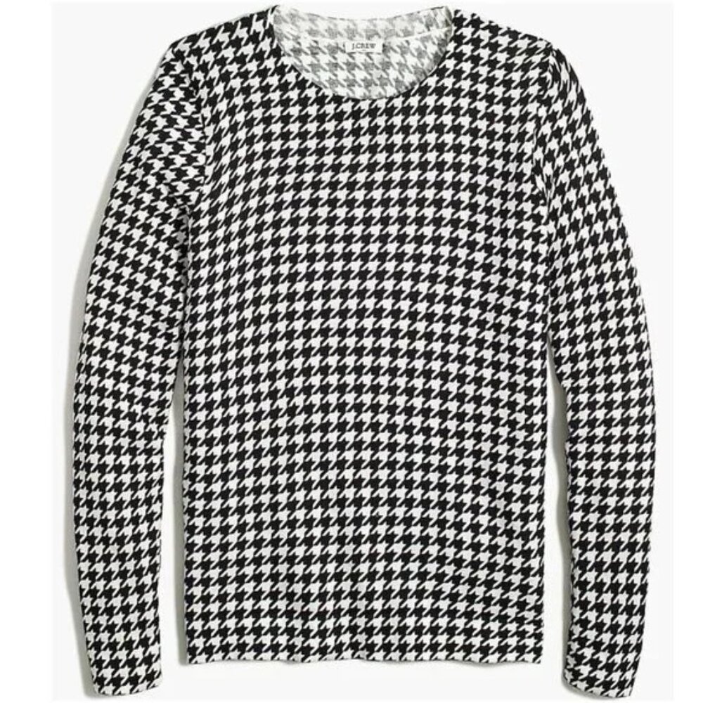 NWOT J. Crew Factory Houndstooth Teddie Sweater - Size L